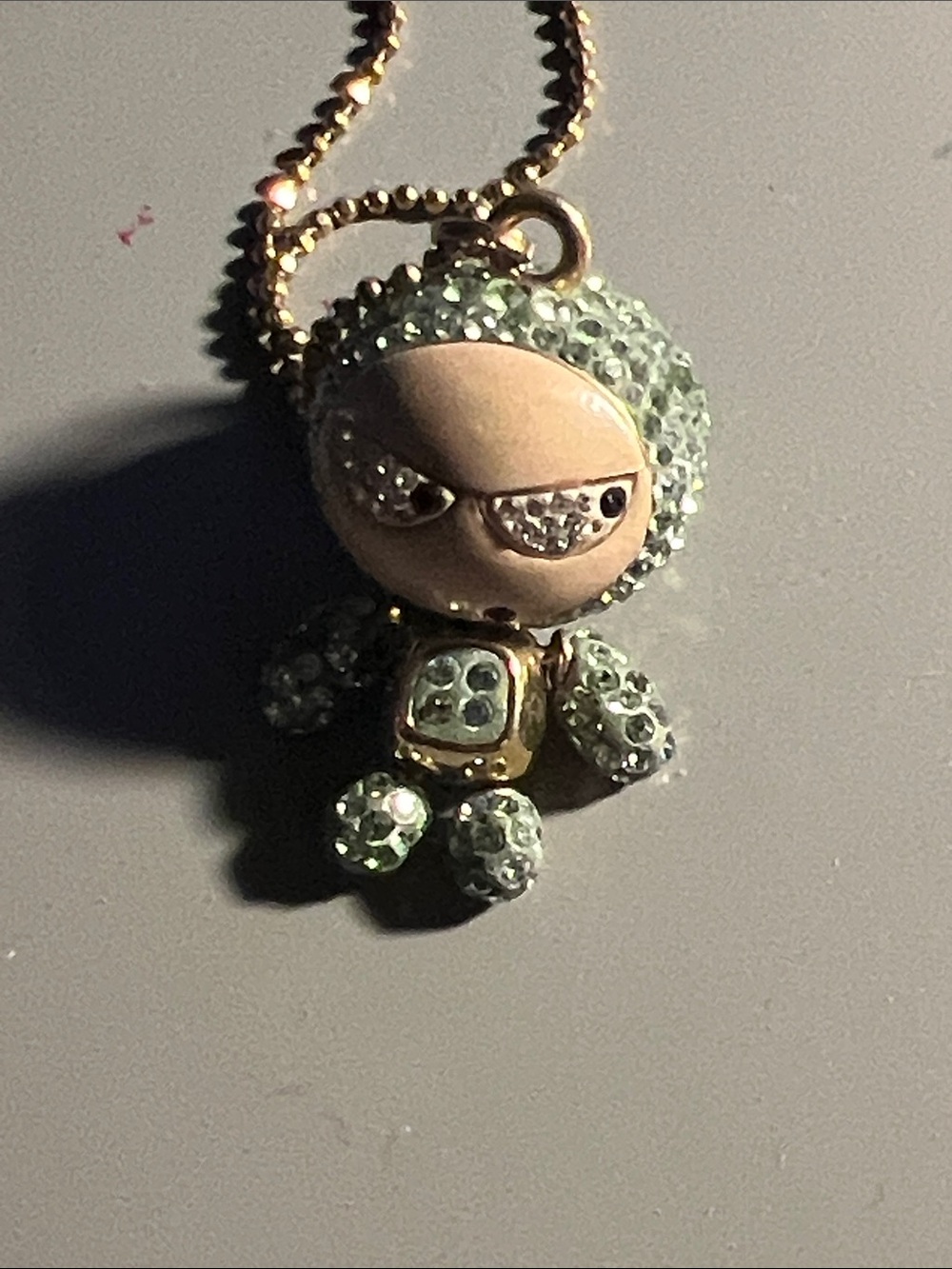 Swarovski Gold-Tone Necklace with Light Green Crystals